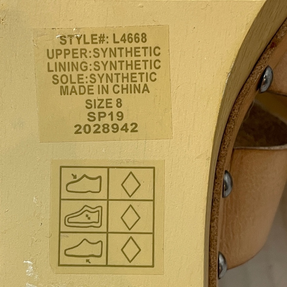 J by J. Crew Women's Sandals Size 8 Tan Faux Leather Strappy Buckle Close - Picture 9 of 10